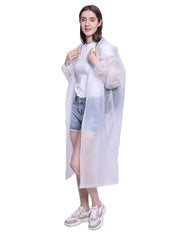 Waterproof Unisex Rain Poncho with Hood for Adults - Reusable