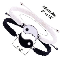 2Pcs Yin Yang Friendship Bracelets Set for BFFs