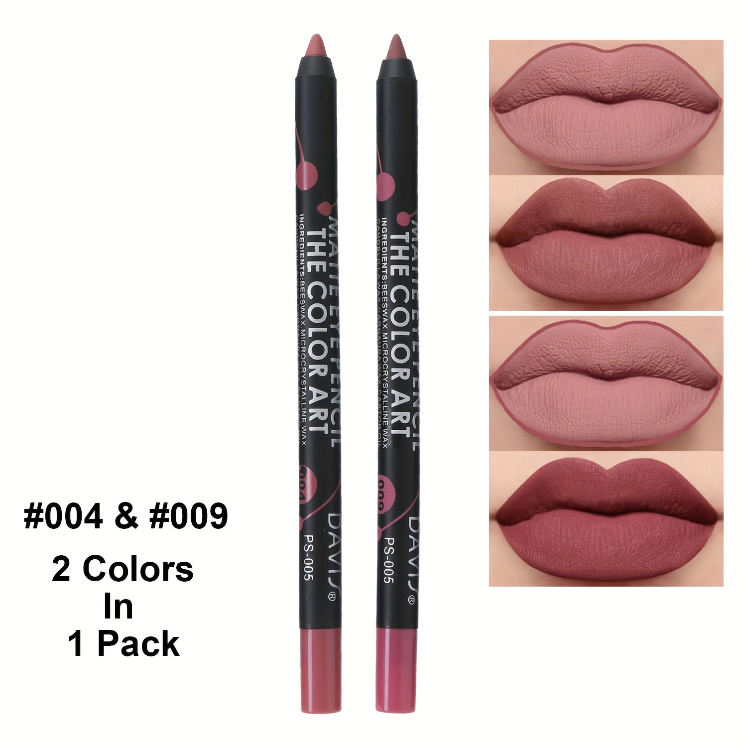 Lip & Eyeliner Pencil Set 2 Colors Matte Waterproof Lip Tint
