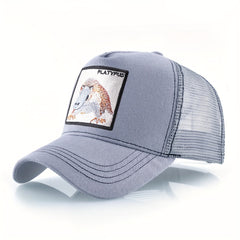 Summer Sunshade Adjustable Baseball Cap with Animal Embroidery