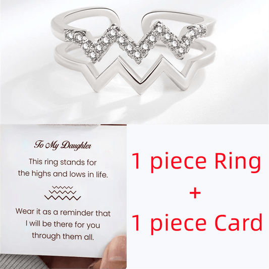 Daughter Double Layer Wavy CZ Open Ring
