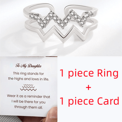 Daughter Double Layer Wavy CZ Open Ring
