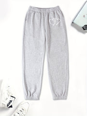 Two Hearts Graphic Sweatpants For Girls Workout Active Joggers Pants