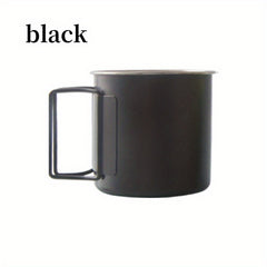 Stainless Steel Mug with Foldable Handle for Outdoor Adventures