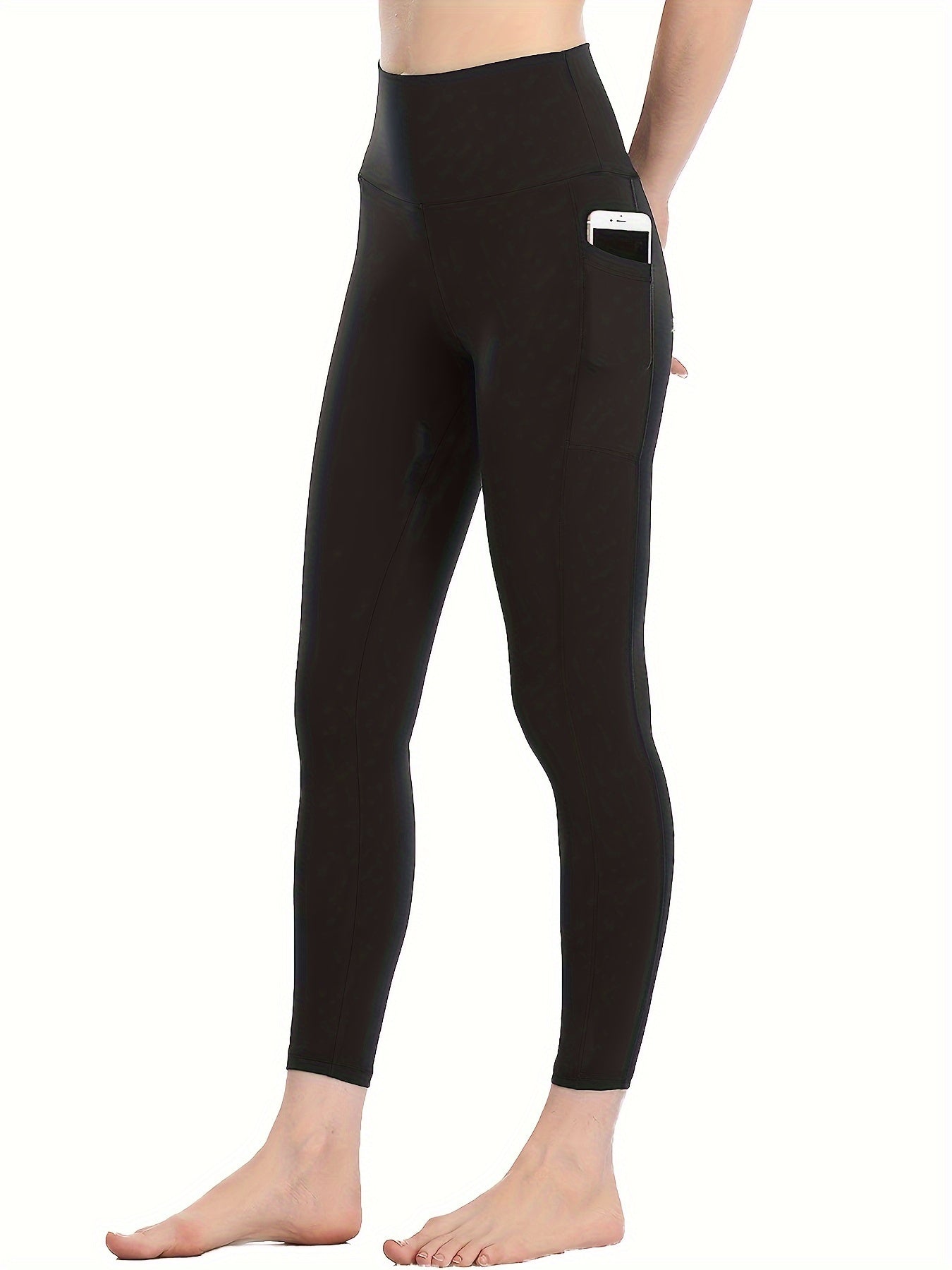 Soft Leggings With Pockets Tummy Control Workout Yoga Running Pants