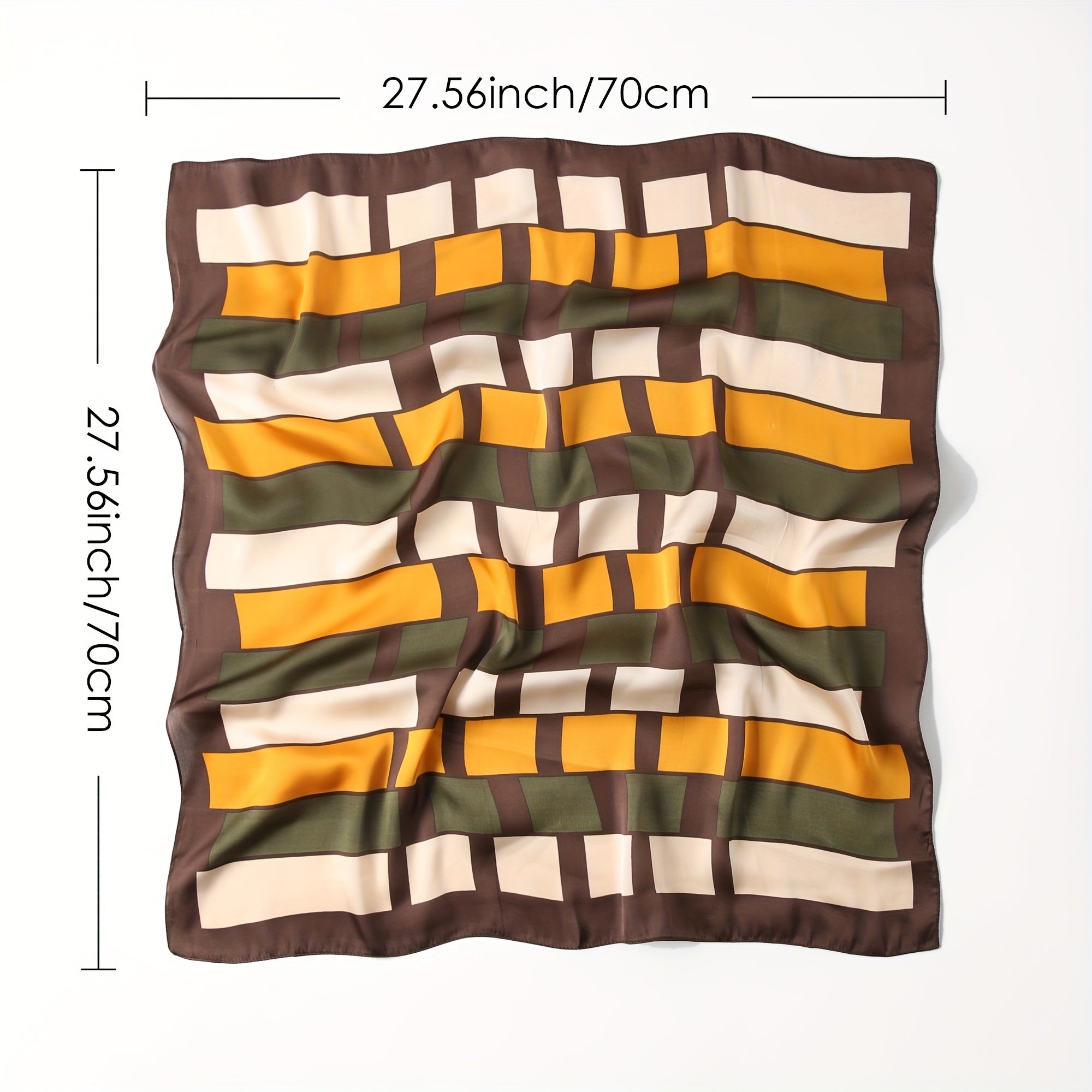 Classic Printed Square Scarf Bandana Silk Neckerchief Women