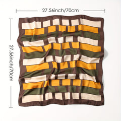 Classic Printed Square Scarf Bandana Silk Neckerchief Women