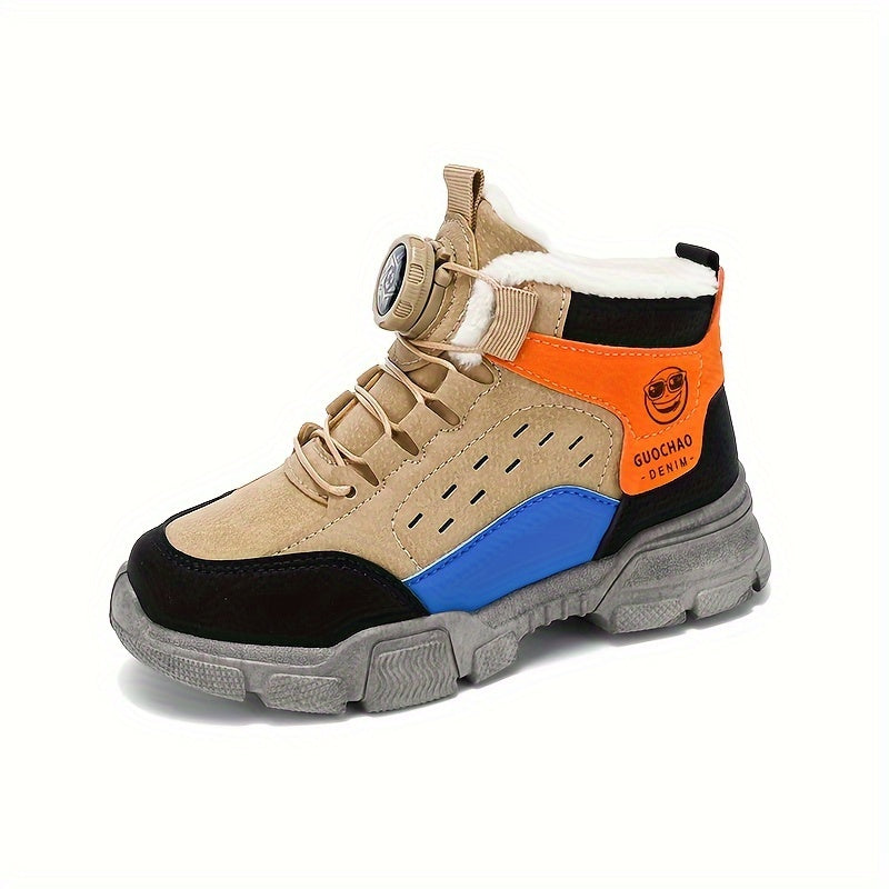 Boy's Snow Boots Warm Non-slip Ankle Boots Plush Cozy Outdoor Hiking