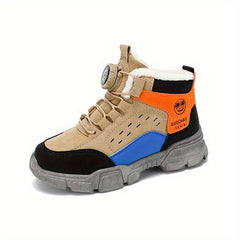 Boy's Snow Boots Warm Non-slip Ankle Boots Plush Cozy Outdoor Hiking