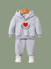 OERYUI Heart Print Hoodies Pants Set For Spring Fall Sports Christmas Gift