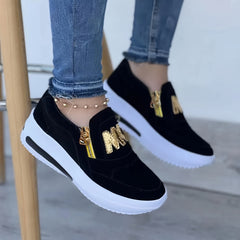 Women's Comfortable Slip On Walking Shoes Thick Sole Casual Sneakers