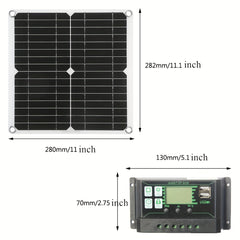 Portable Solar Panel Kit 60A 100A Solar Controller Dual USB 12 5V DC 30W 60W