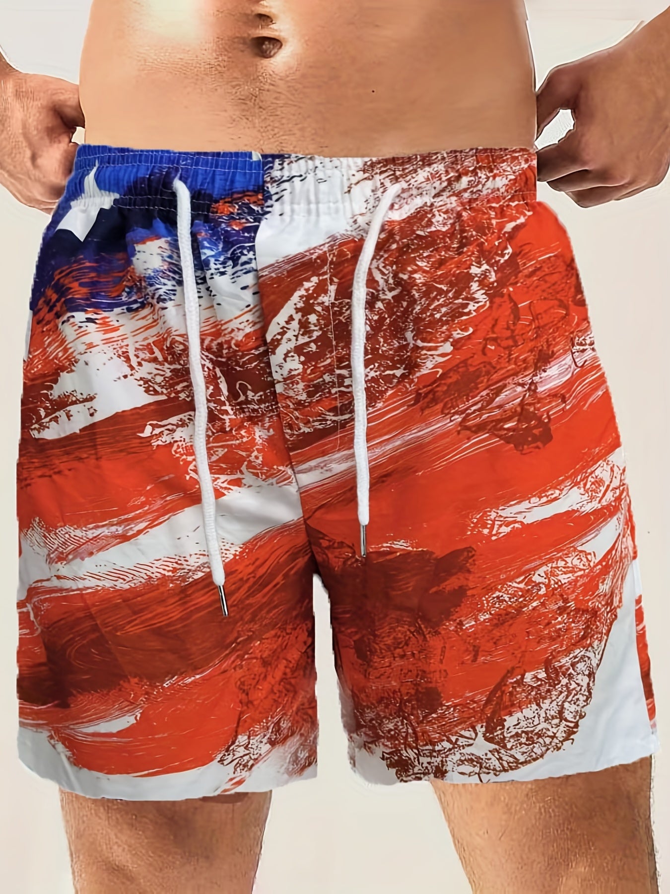 US National Flag Quick Dry Hawaiian Board Shorts Men's Swim Trunks