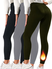 Solid Fleece Sports Pants Running Yoga Workout Leggings Women's Activewear