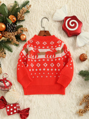Christmas Dressing Button V neck Knit Cardigan Little Girls Casual Sweater Top
