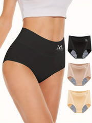 3pcs Letter Print Briefs Comfy & Breathable Panties Women's Lingerie