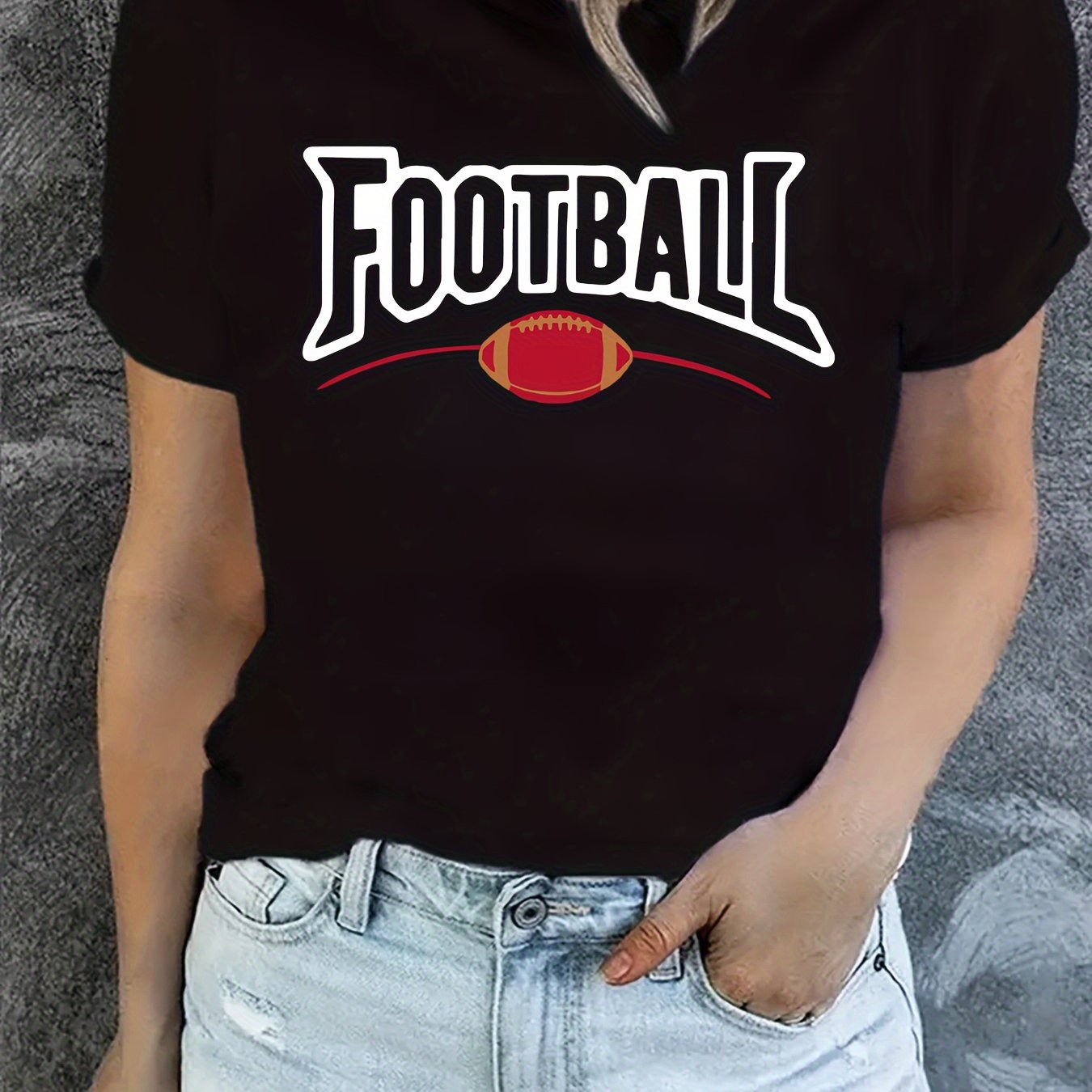 Women's Football Graphic Short Sleeve Sports Tee