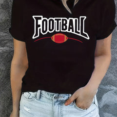 Women's Football Graphic Short Sleeve Sports Tee