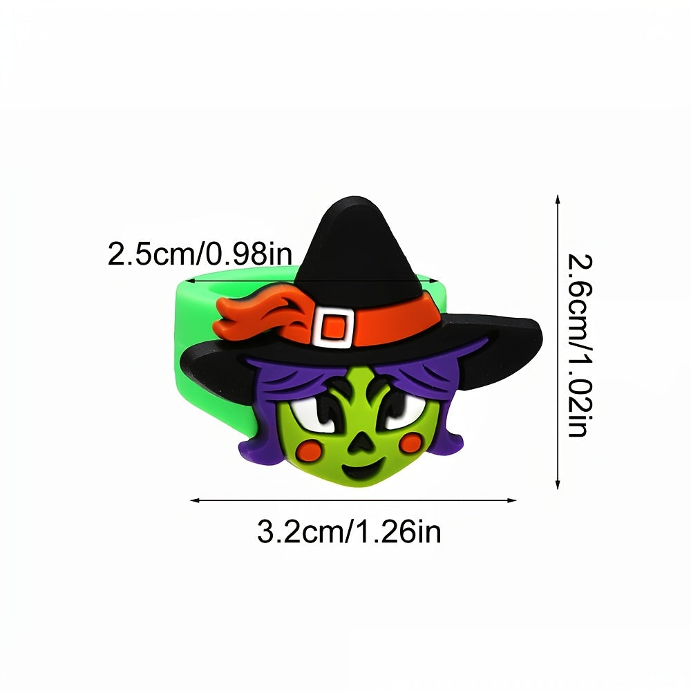Halloween Cartoon Ghost Pumpkin Skull Ring Children's PVC Toy Gift