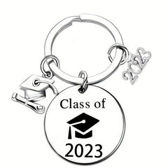 Stainless Steel Graduation Keychain - Letter Engraving Gift for Kids Friends