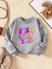 Girls' DEAR SANTA Print Sweatshirt Long Sleeve Pullovers