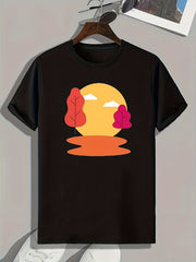 Scenery Print Men's Graphic T-shirt for Summer