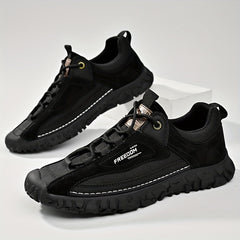Men's Leather Stitch Sneakers Wear resistant Non Slip Outdoor Shoes