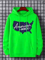 American Print Hoodie Men's Casual Graphic Pullover Hoodie
