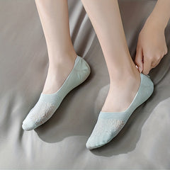 9 Pairs Floral Lace Ankle Socks Lightweight & Breathable Low Cut Invisible Socks