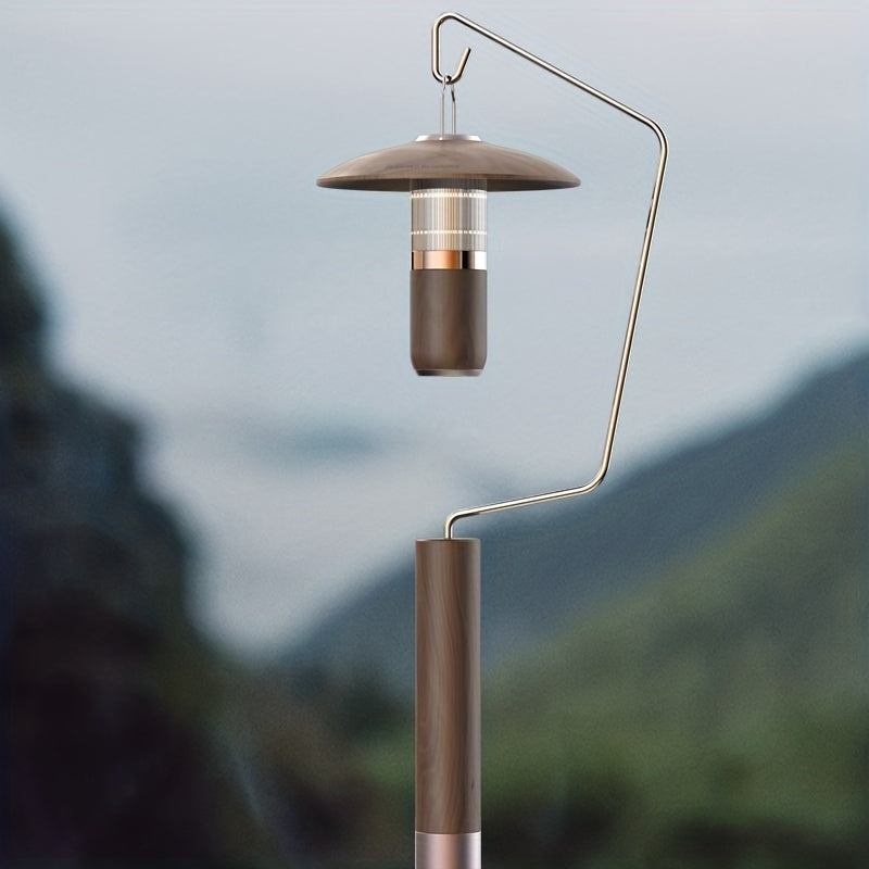 Solid Wood Lamp Holder Foldable Desk Light Rack (Light Not Included)