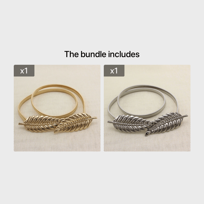 Metal Elastic Belt Stretch Leaf Vintage Thin Waist Belt For Dress Jeans