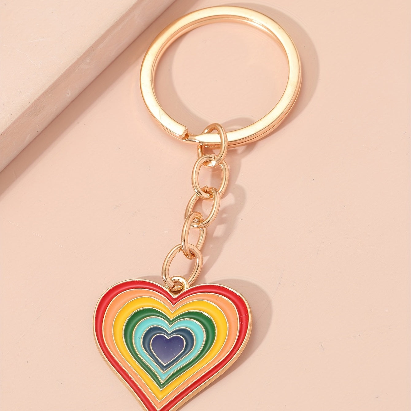 Rainbow Heart Keychain Bag Charm - Pride Month Gift