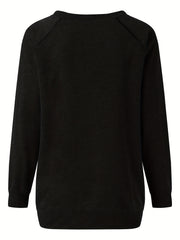 Skull Print Crew Neck Sweatshirt for Women