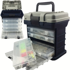4-layer Portable Fishing Tool Box Plastic Accessories Storage Case
