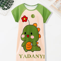 Girls Dinosaur Homewear Nightgown Kids Sleep Dress