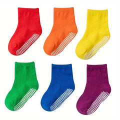 6 Pairs Baby Non-slip Toddler Socks Girls Anti-skid Cotton Sock