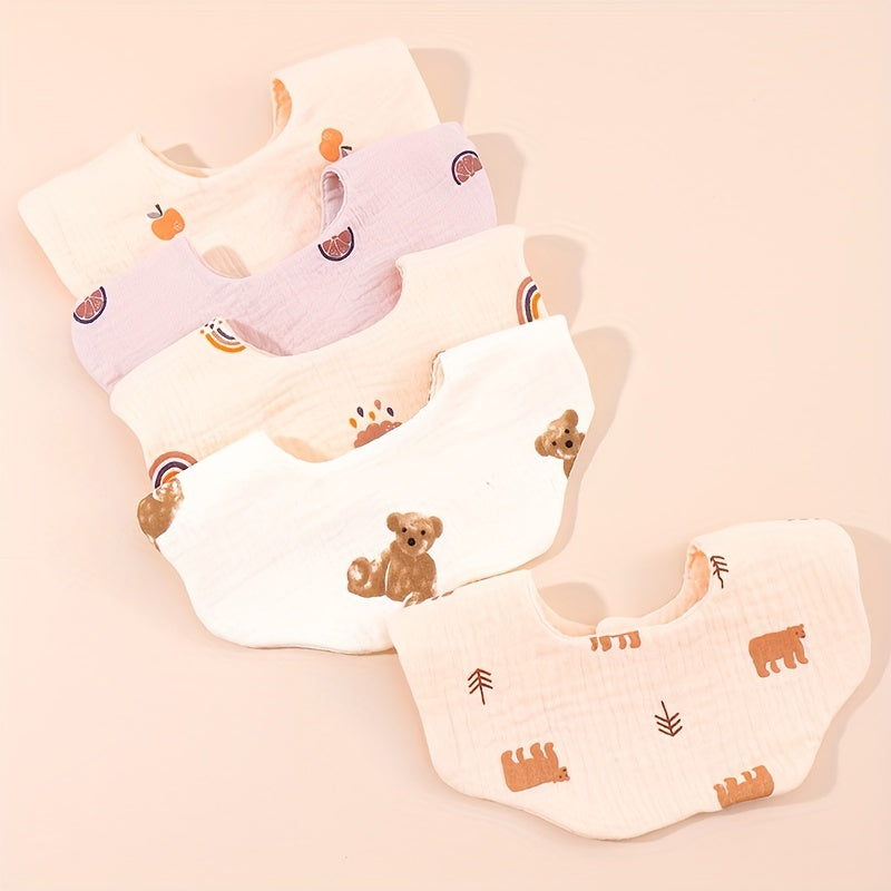 3pcs Cotton Baby Bibs Petal Shape Boy Feeding Accessories