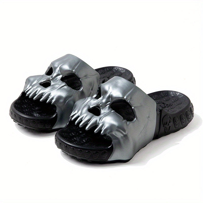 Men's Skull Slip On Slides Casual Slippers