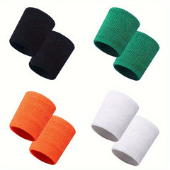 4 Pairs Sports Wristbands Cotton Wrist Sweat Band For Men & Women