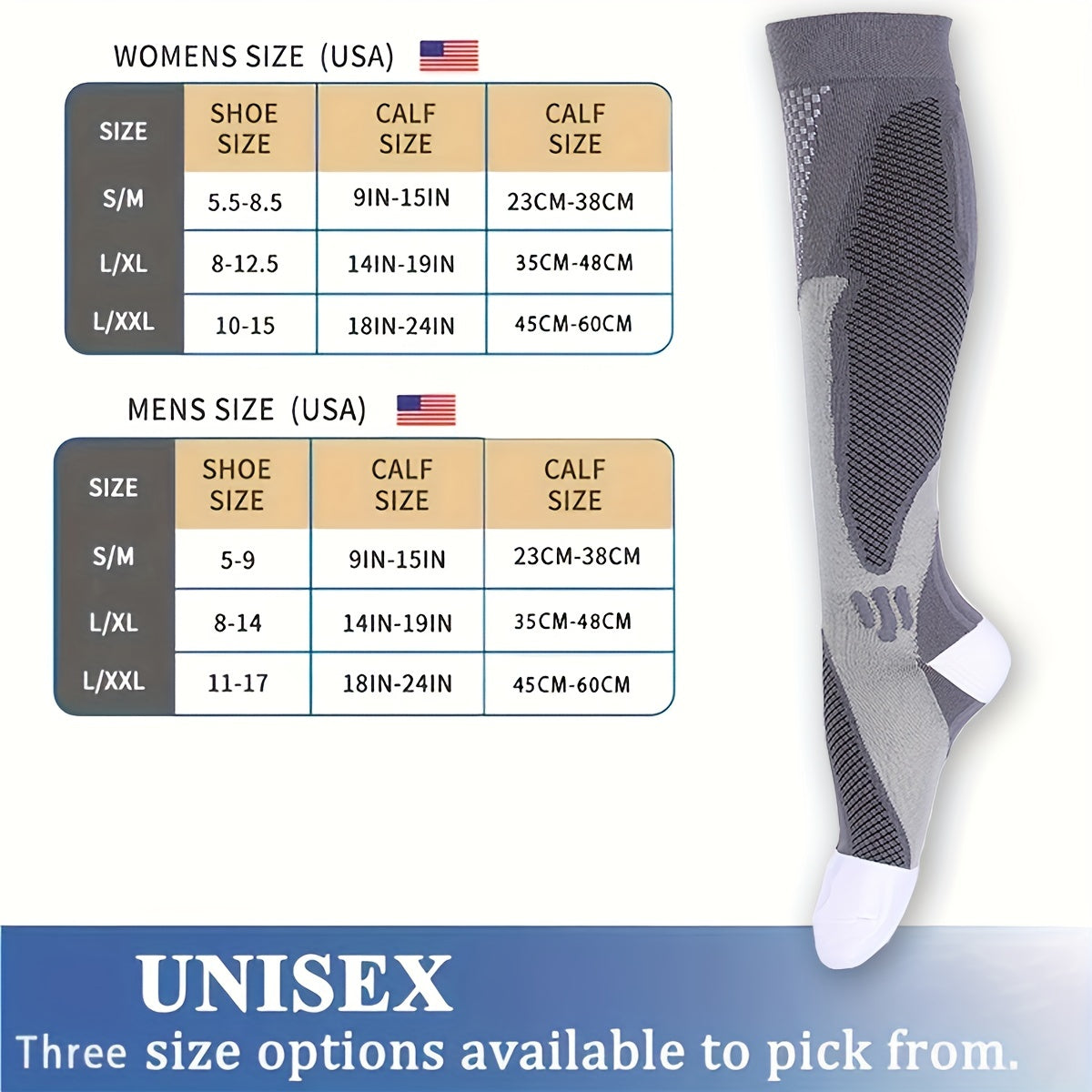 Copper Compression Socks for Men and Women Improve Circulation, Reduce Swelling