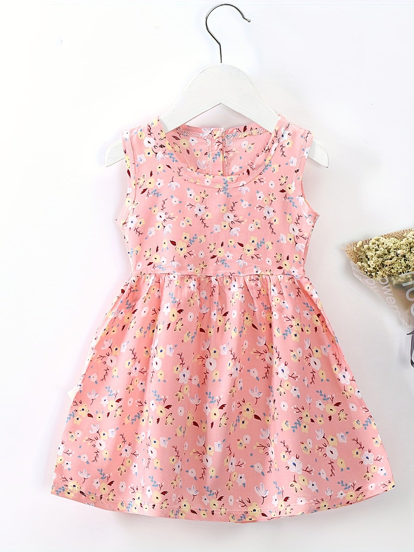 Girls Floral Cotton Silk Dress Princess Dress Kids Summer Sleep Dress