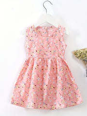 Girls Floral Cotton Silk Dress Princess Dress Kids Summer Sleep Dress