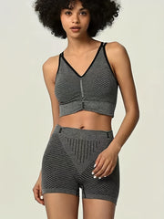 Striped Textured Bra & Panties Set
