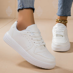 Faux Leather Flat Skate Shoes Non Slip Heighten Outdoor Sneakers