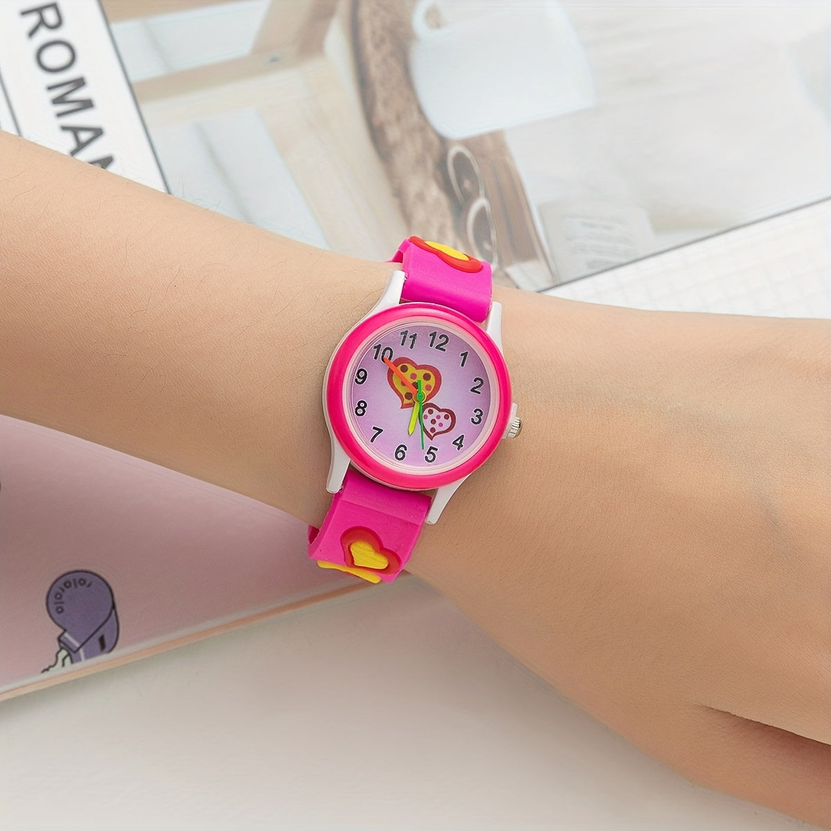 Stylish Casual Girl Watch with Love Design