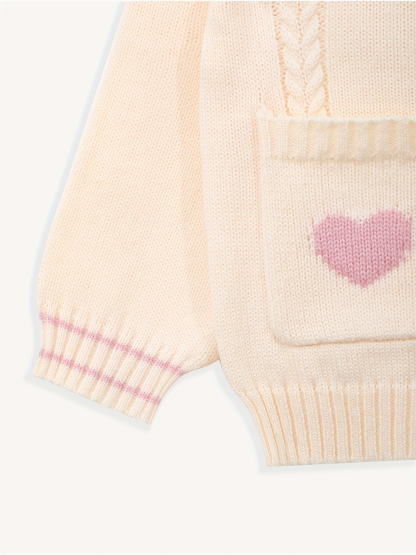 Girls Twist Knit V Neck Button Cardigan Sweater For Fall Winter