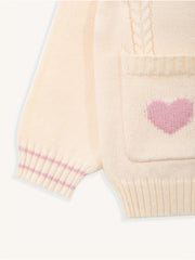 Girls Twist Knit V Neck Button Cardigan Sweater For Fall Winter