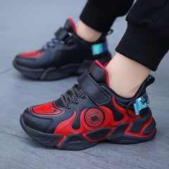 Boy's Flame Pattern Chunky Shoes Non Slip Casual Sneakers