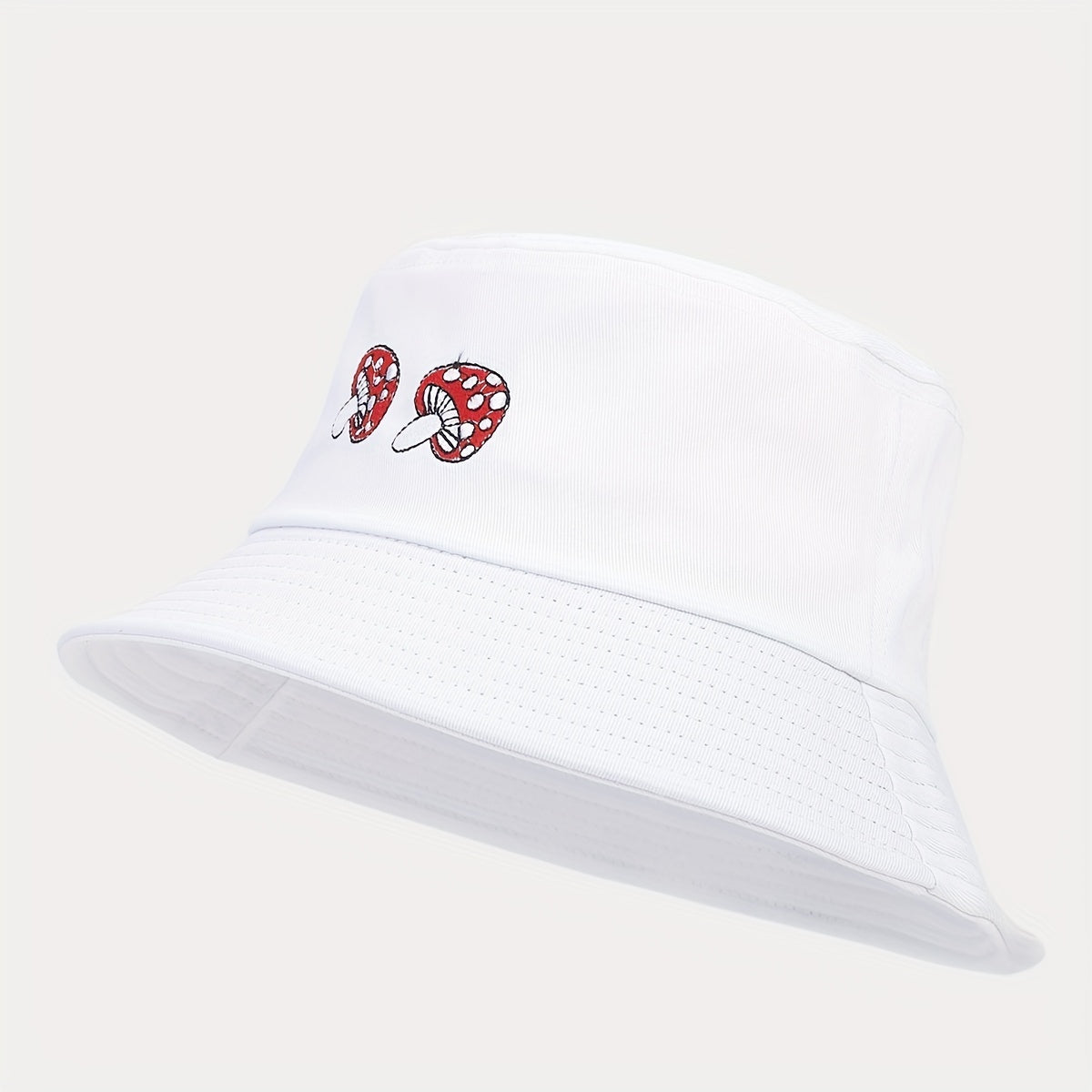 Mushroom Embroidery Bucket Hat Men Sunscreen Outdoor Basin Hat