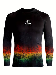 Men's Rainbow Block T shirt Sun Protection Fishing Shirt